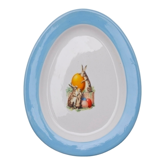 Williams Sonoma Ceramic Pink And Blue Easter Plates - Set of 2 - Picture 3 of 5